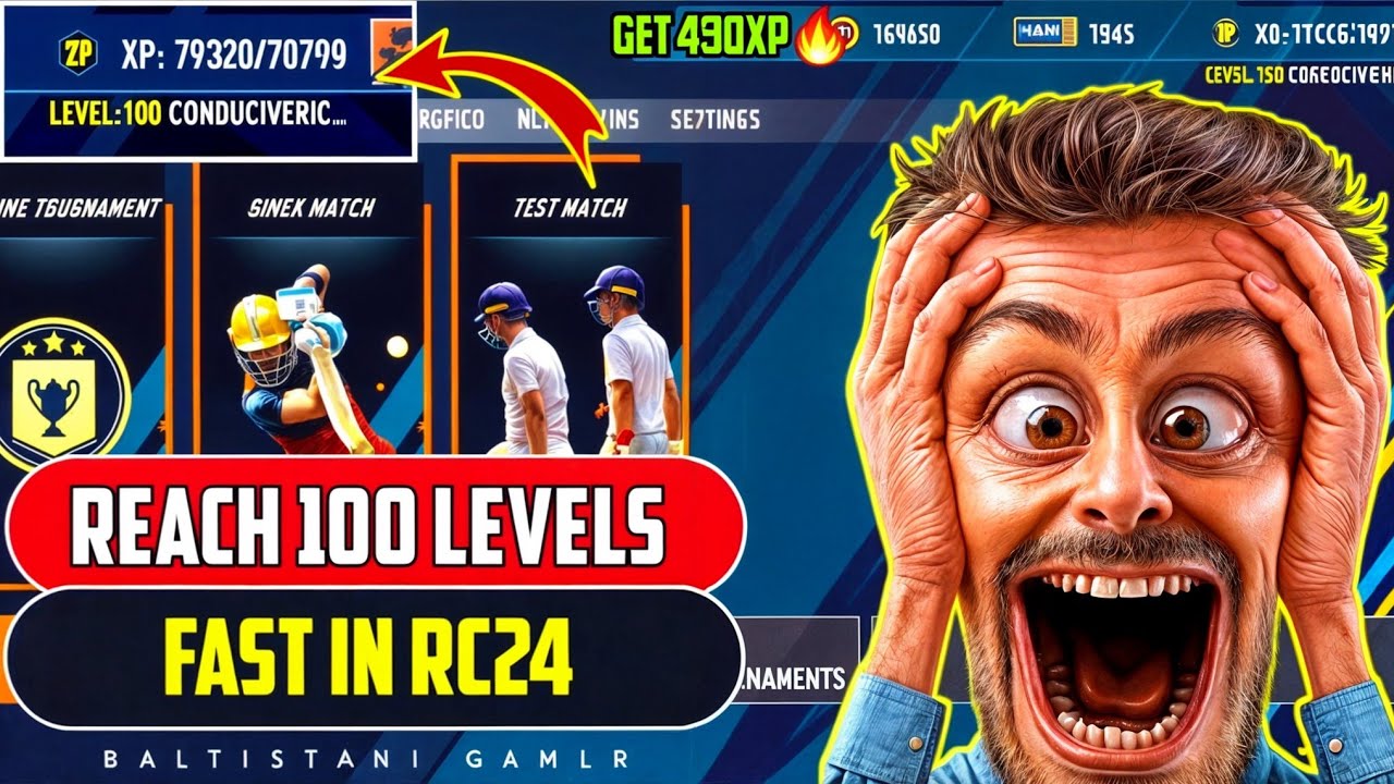 🔥 How to level up Fast in real Cricket 24 🔥RC24 100 Level up Trick 👊GET 400 xps  Rc24 Trick 🙆 #rc24