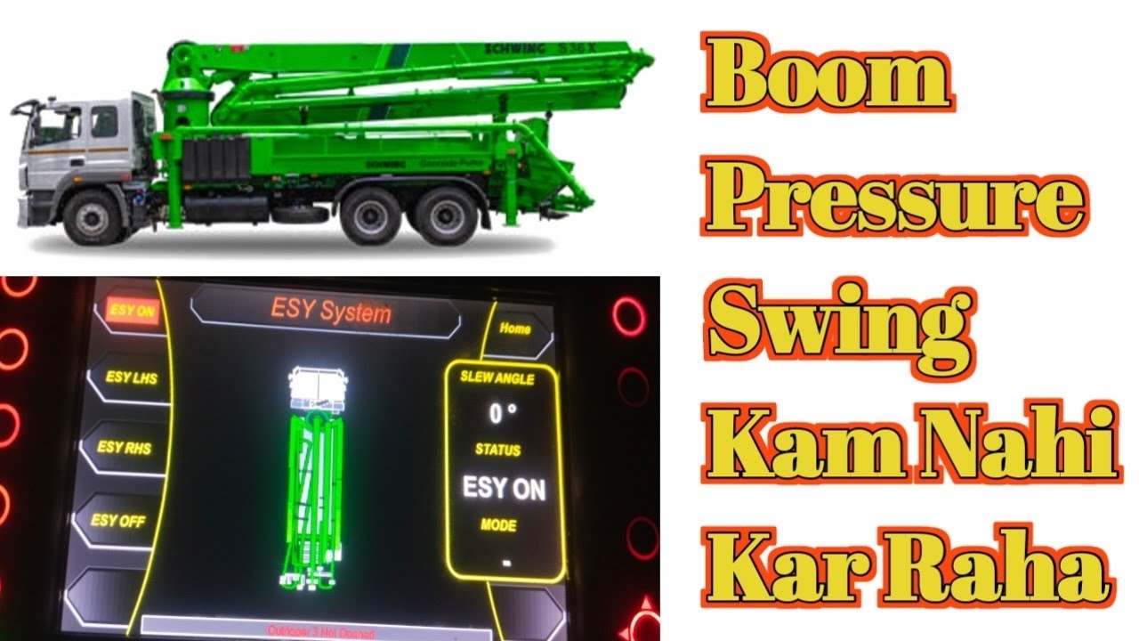 Schwing stetter boom pressure ka boom swing nahi ho raha hai, boom pressure swing problem