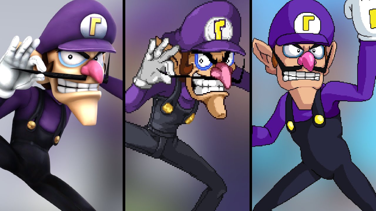 Waluigi in different Smash Bros. Mods/Fan-Games. | Moveset