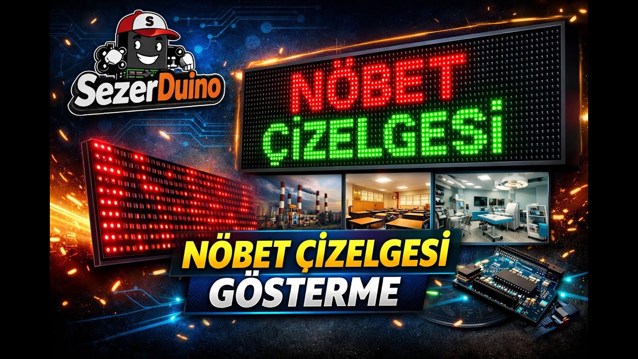 P10 LED Panel ile Nöbet Çizelgesi Gösterme | Okul – Fabrika – Hastane | SezerDuino