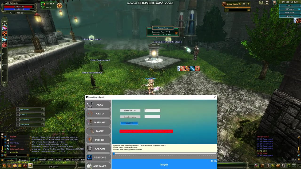 Knight Online Macro Kalkan Degiştrme Restore silme Hepsi bir.