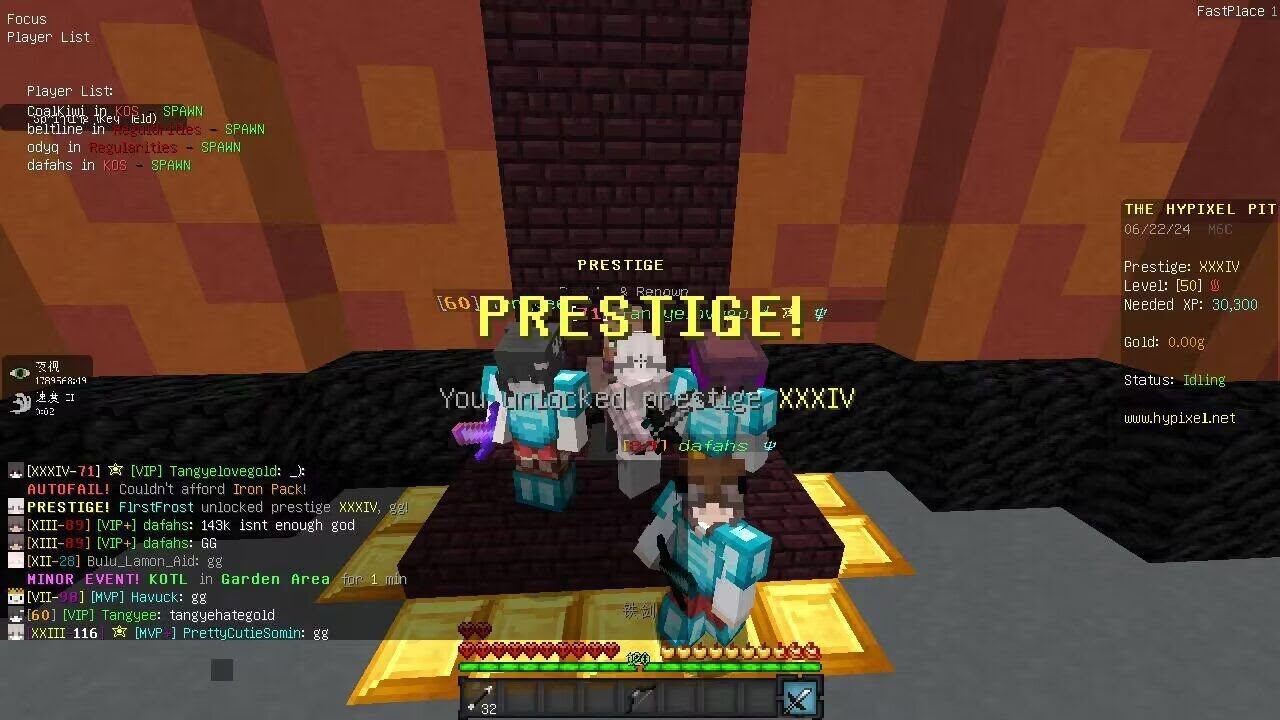 legit  how to play pit + pres XXXIV --hypixel pit