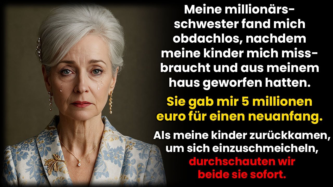Meine Millionärs-Schwester fand mich obdachlos, schenkte mir 5 Mio. € – doch dann kamen sie…..