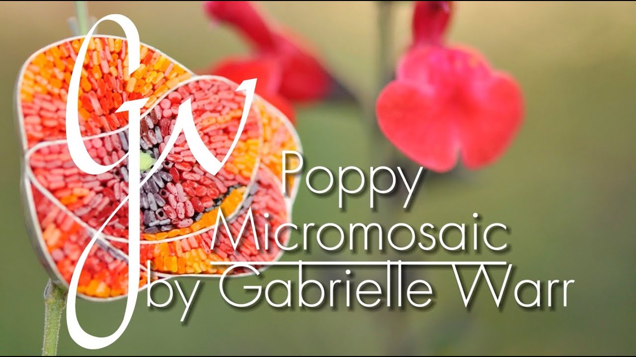 Micromosaic Poppy brooch by Gabrielle Warr