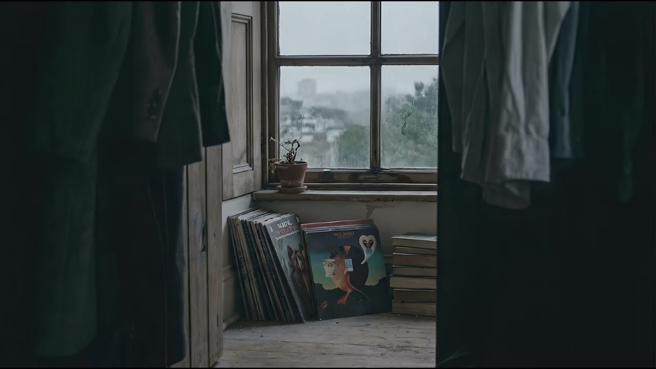 Listening to a muffled guitar on a rainy day | 2 Hours of Vintage Acoustic & Rain in a Dark Closet