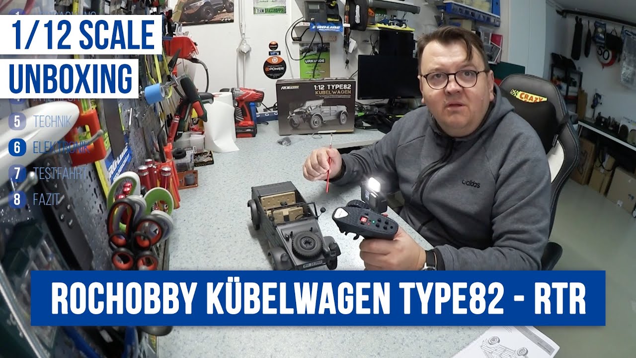 Top oder Flop? - RocHobby Kübelwagen Type82 1:12 - 📦 Unboxing & Testfahrt ❤️