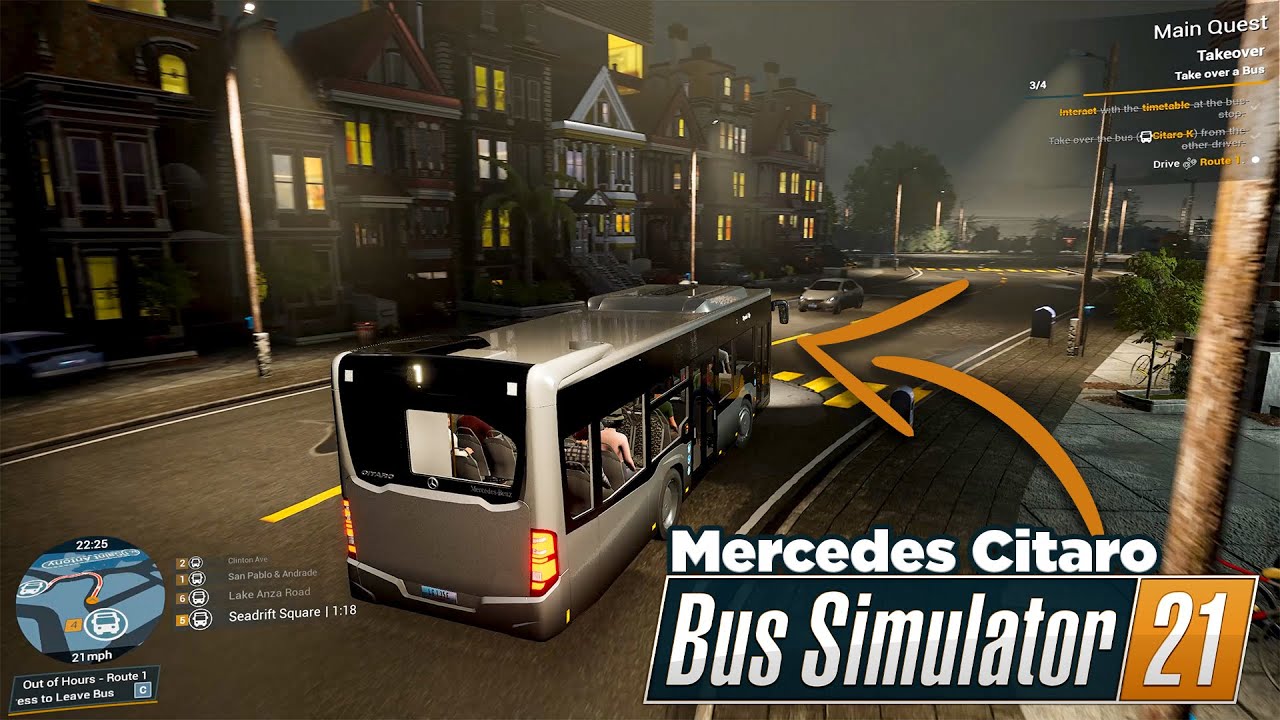 Bus Simulator 21 Gameplay - First look - Daytime&Night Drive | Thrustmaster T300RS