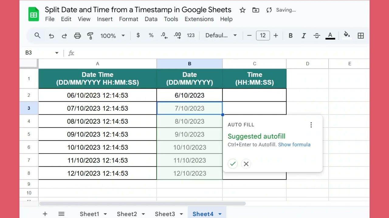 How to Split Date and Time from a Timestamp in Google Sheets | Easy Formula