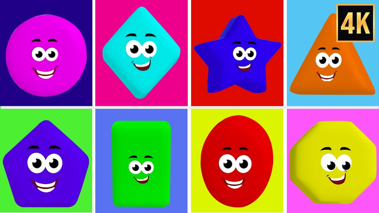 Ten Little Shapes  - Learning Song & More Nursery Rhymes for Kids