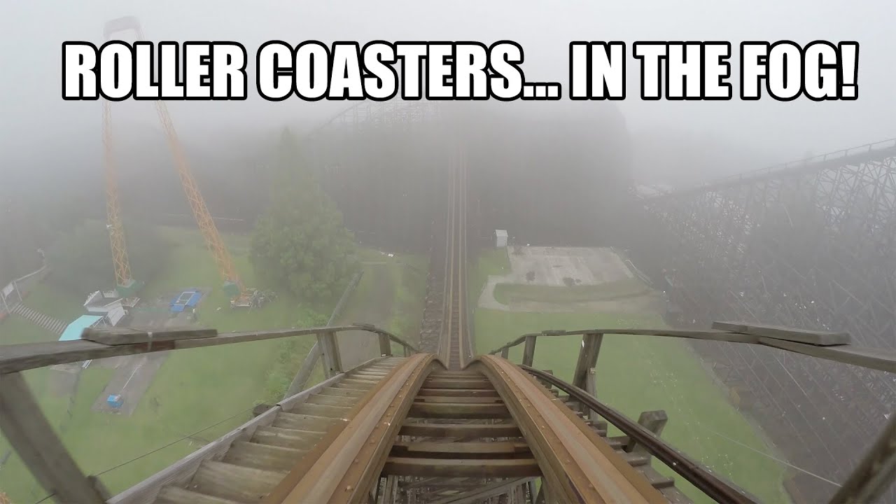 Jupiter Wooden Roller Coaster In The Fog POV Kijima Amusement Park Japan 1080p 60FPS