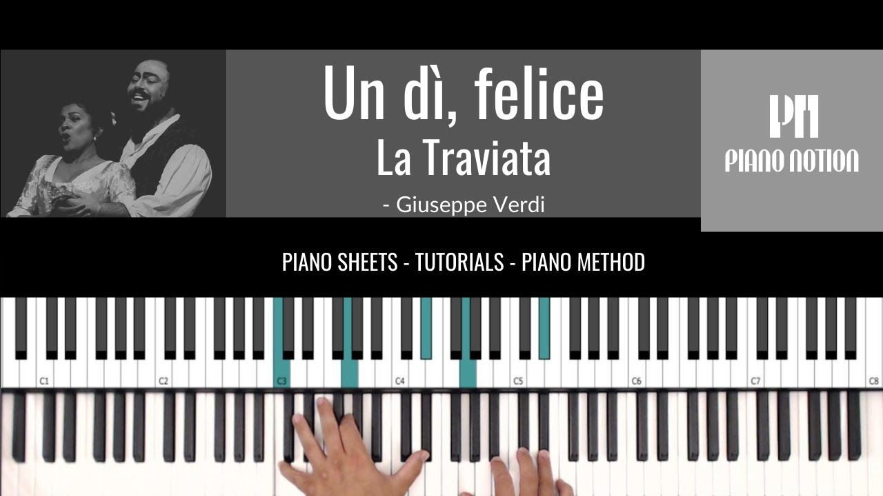Un di, felice - La Traviata - Giuseppe Verdi (Sheet Music - Piano Solo - Piano Cover - Tutorial)
