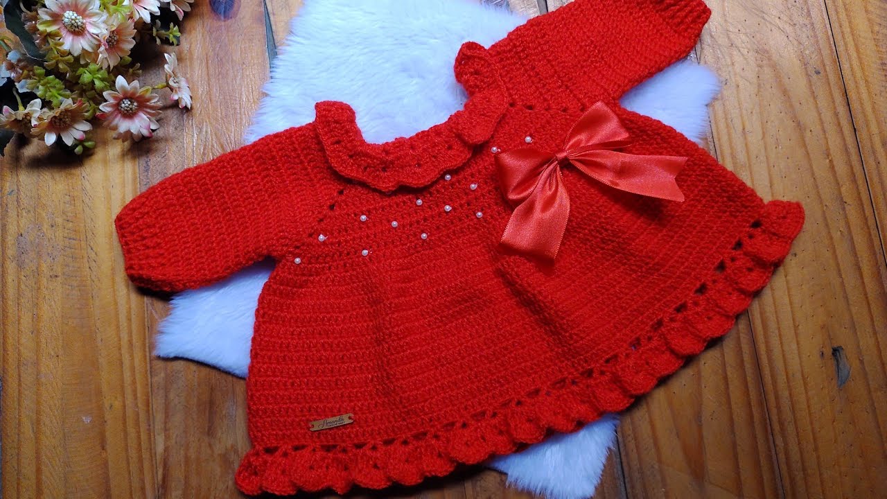 Vestidinho Vitória Kit Saída de Maternidade em Crochê 🧶