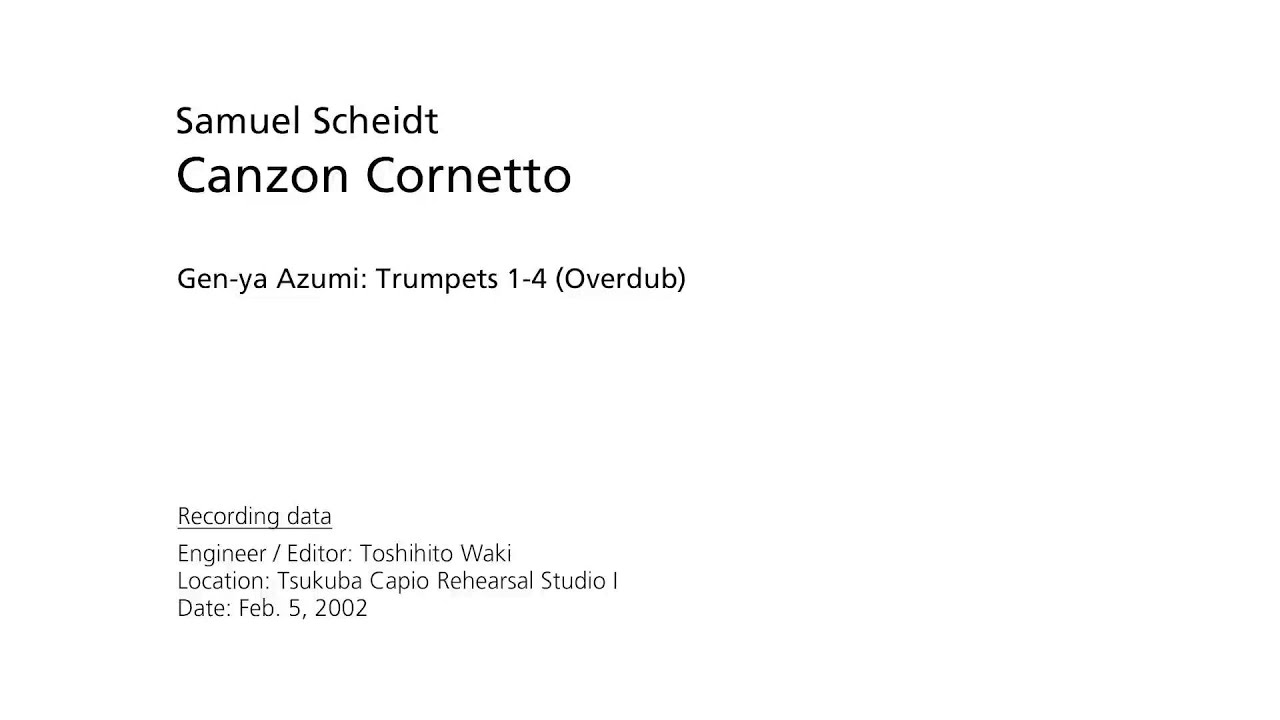 Samuel Scheidt: Canzon Cornetto