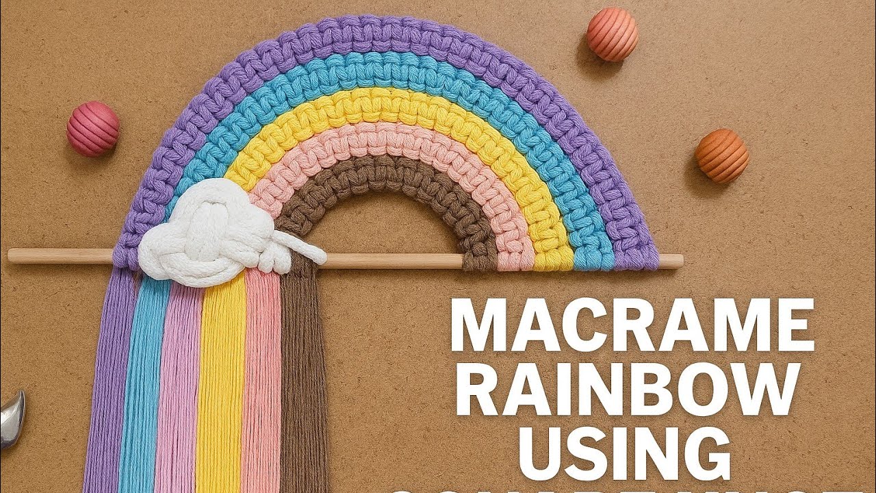 DIY Macrame Rainbow Wall Hanging | Easy Square Knot Tutorial for Beginners