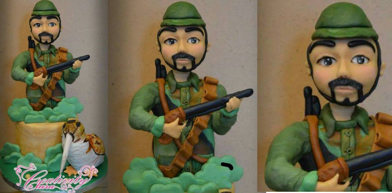 tutorial cacciatore torta pasta di zucchero hunter cake fondant sculpting face
