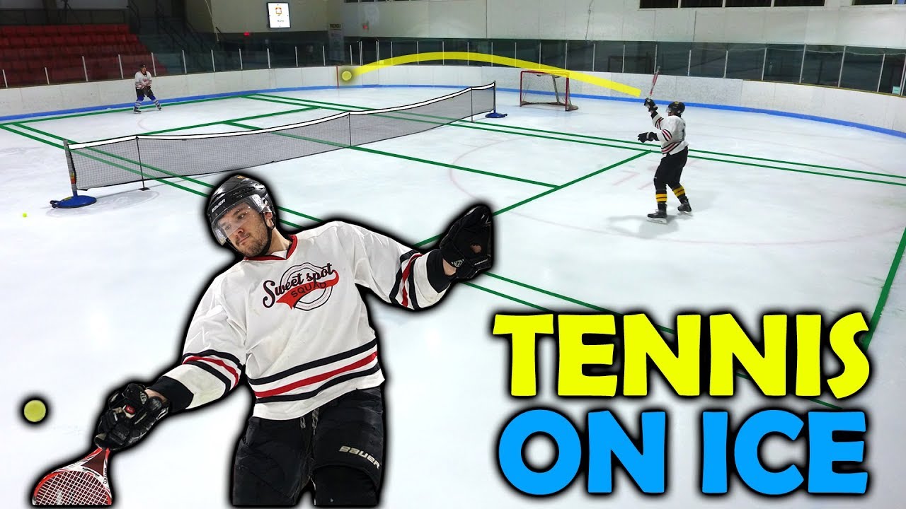Playing Tennis on ICE with full Hockey Gear | SweetSpotSquad