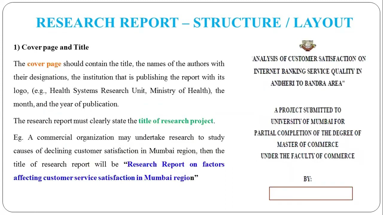 29 - Structure or Layout of Research Report