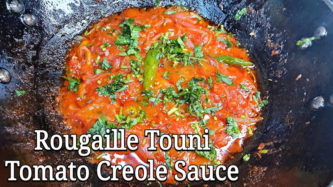 Rougaille Touni (Roti, Dhalpuri, Puri) | Mauritian Plain Tomato Creole Sauce