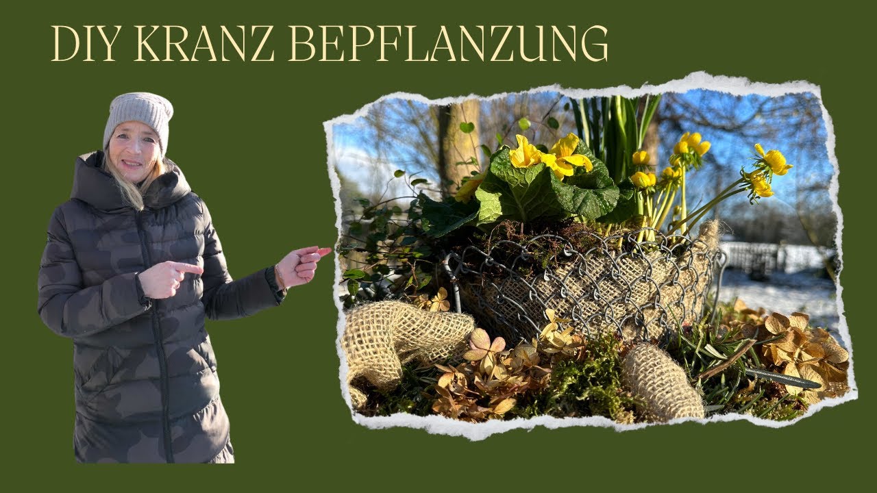 Upcycling-Kranz Bepflanzung 💚 Verwandel alte Materialien in eine einzigartige Dekorationen 💚
