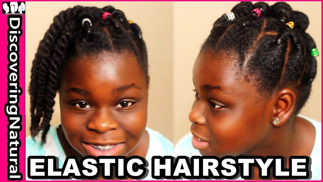 Cute Elastic Natural Hairstyles: Rubber Band Protective Style Bun