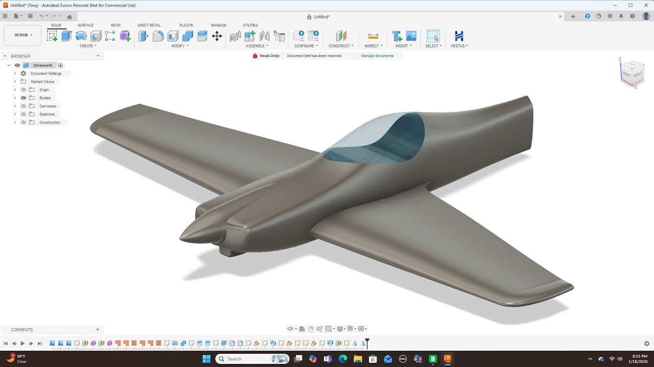 Can Fusion 360 Model a Full SBach 300 RC Airplane CAD Design