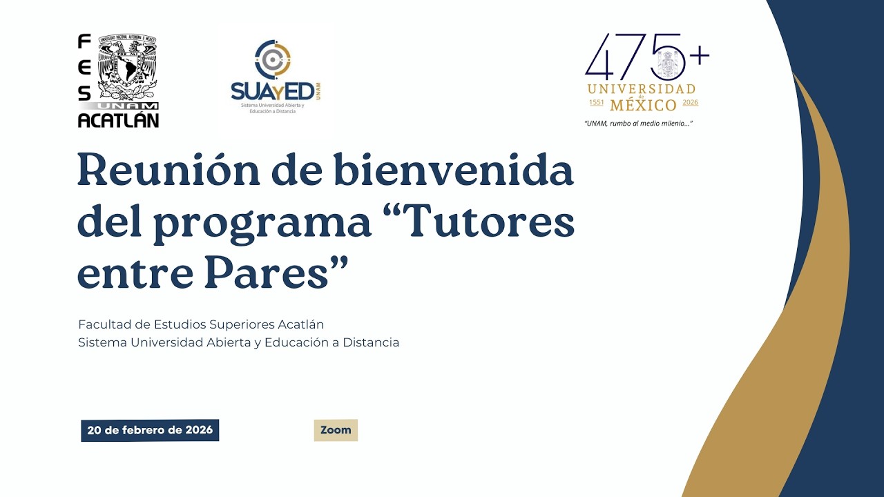 Bienvenida tutores entre pares 2026-II