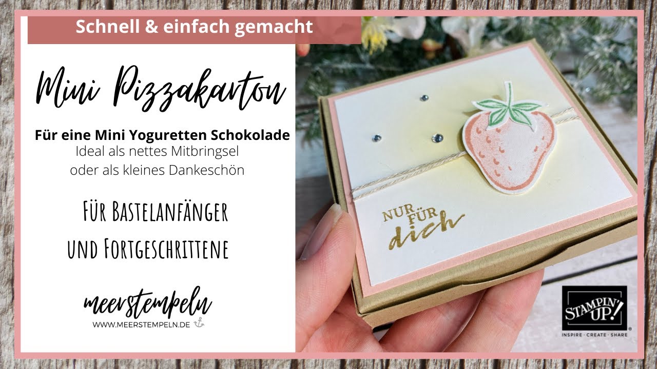 ⚓️ Verpackung für eine Mini Yogurette  - Pizzakarton - mit dem Set Beerenstark von Stampin'Up!