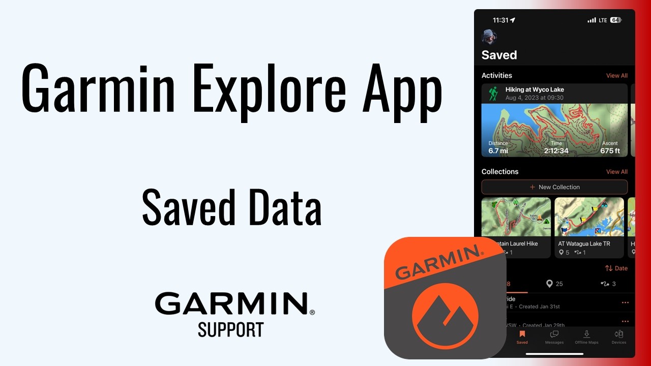 Aplikacja Garmin Explore | Zapisane dane | Wsparcie Garmin