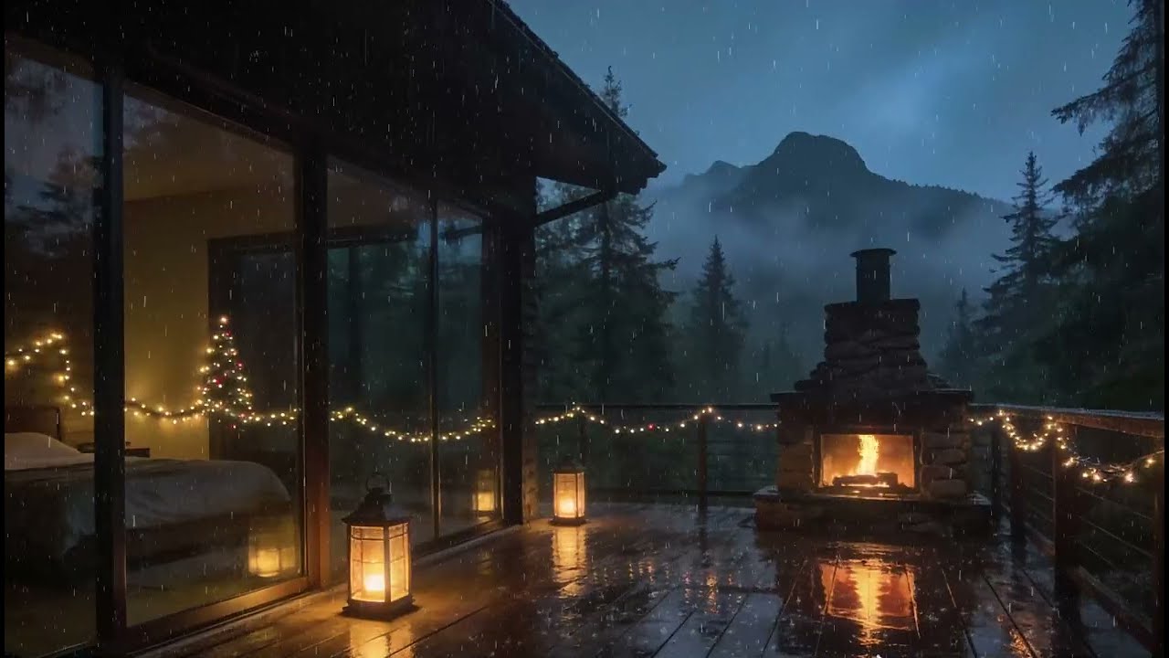 Distant Thunderstorm on Mountain Cabin Porch | Ultimate Deep Sleep Sound