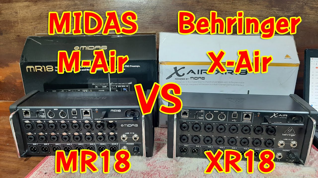 [MIDAS M-Air] EP.7 เปรียบเทียบ MIDAS M-Air MR18 VS Behringer X-Air XR18