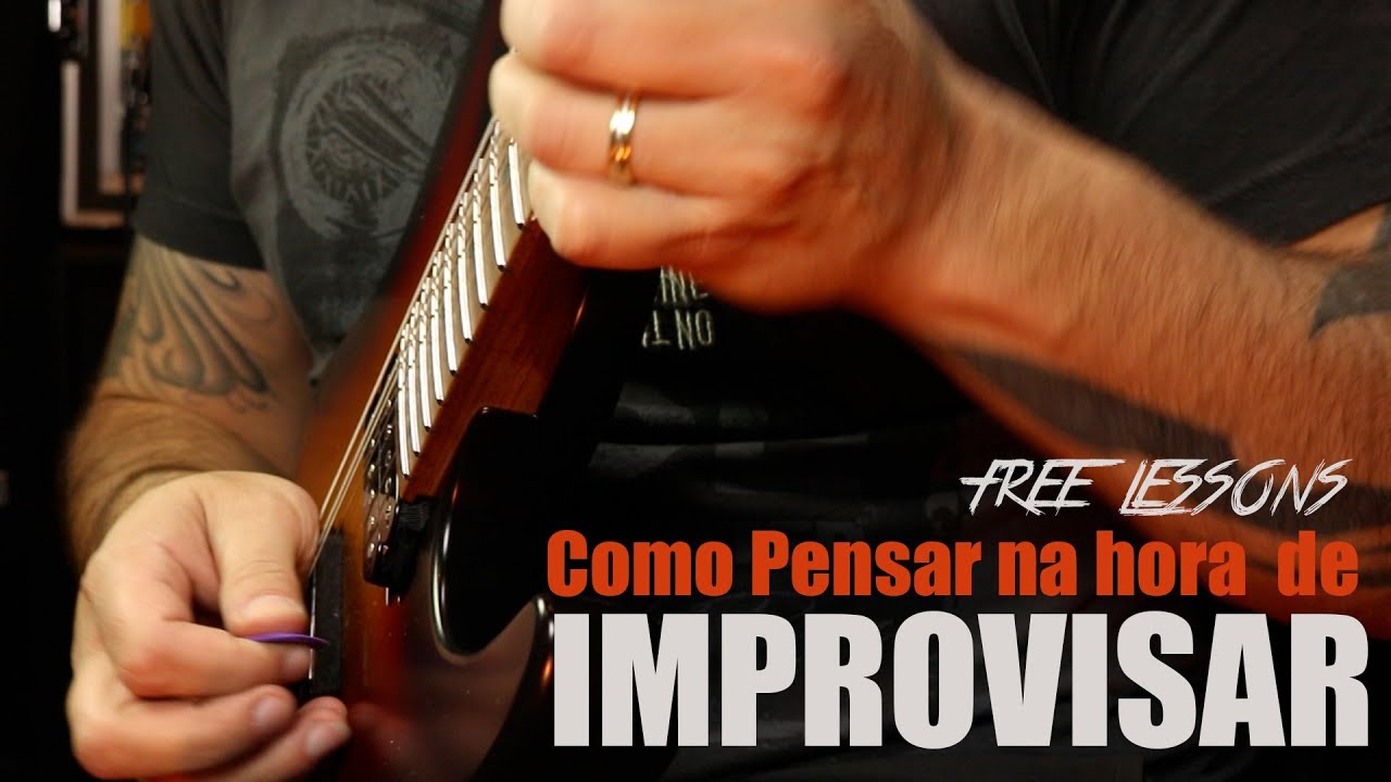 Como pensar na hora de improvisar - Free Backing Track Em - Guitar Solo