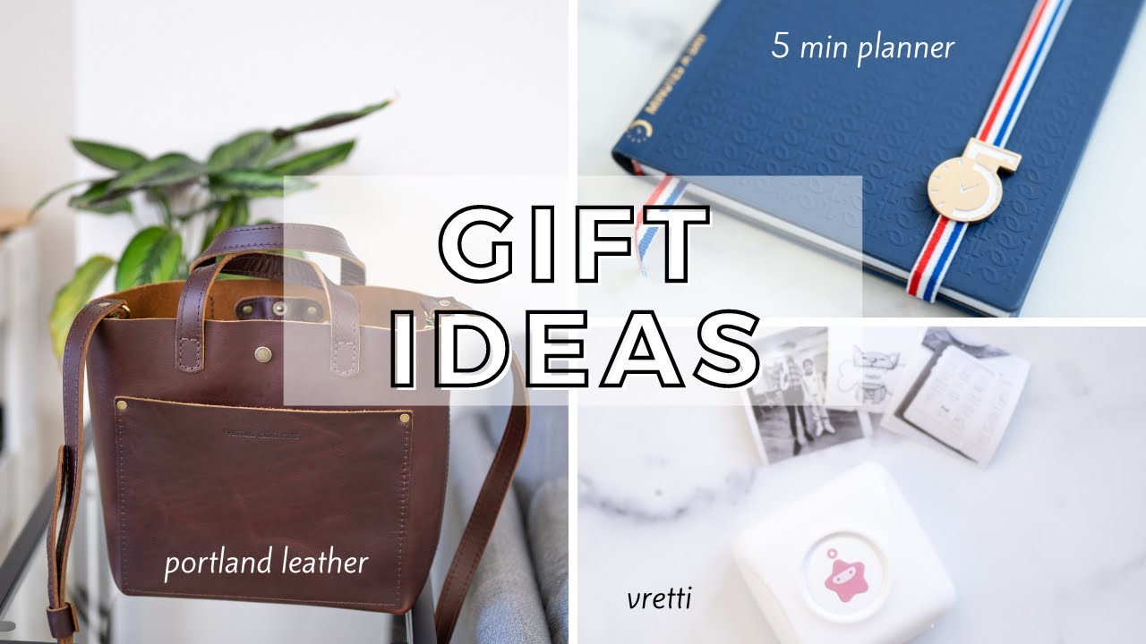 GIFT IDEAS FOR PLANNER ENTHUSIASTS: 5 min planner, vretti thermal printer, portland leather tote