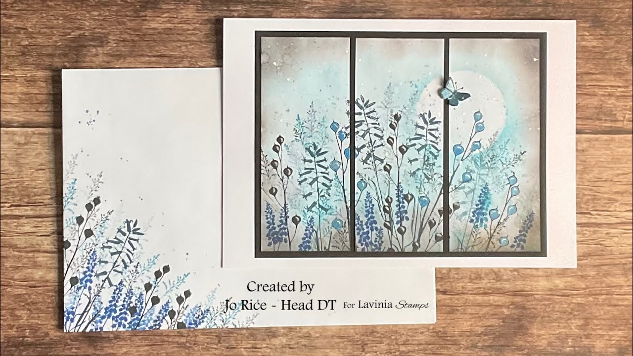 Technique Tuesday with an English Bluebell  Triptych by Jo Rice #laviniastamps #triptych