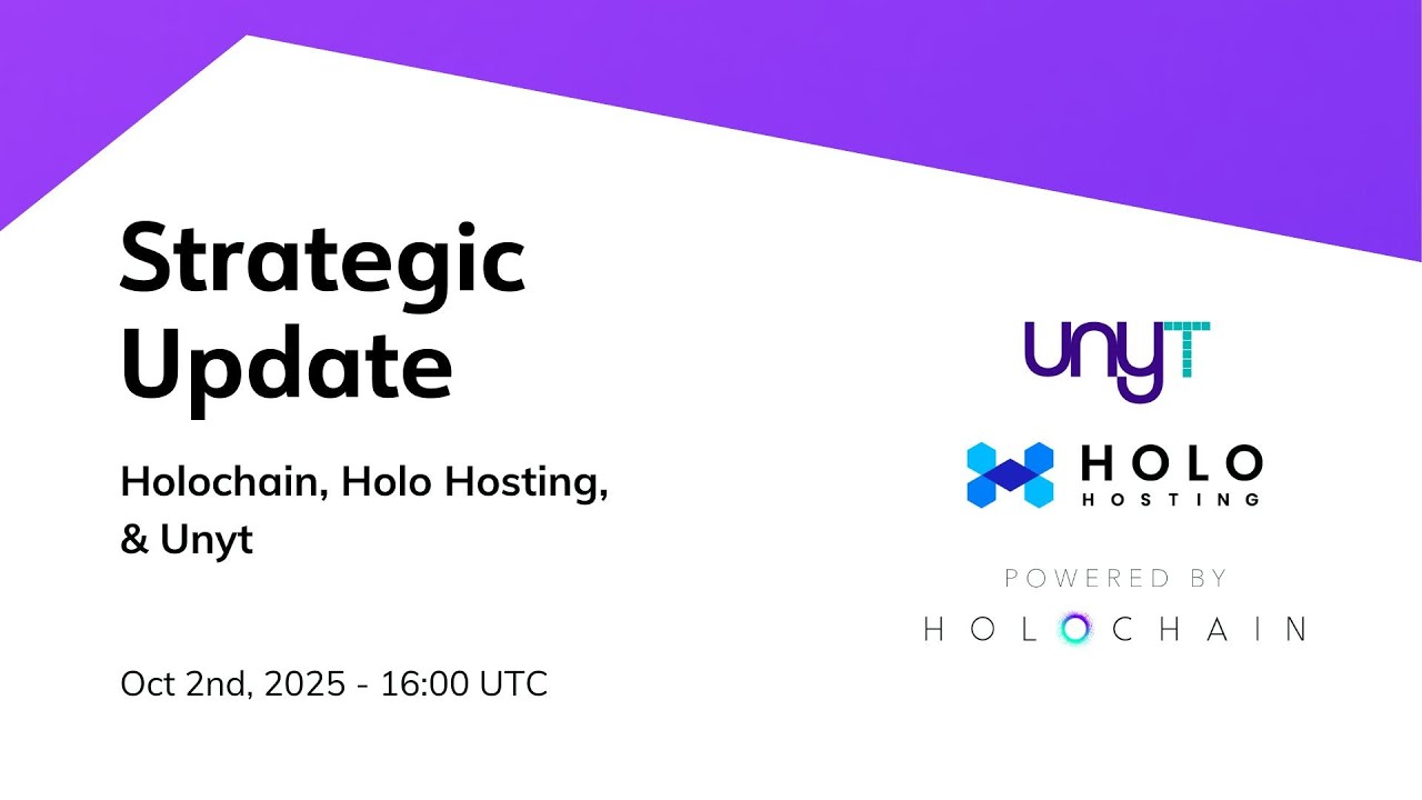 Стратегическое обновление: Holochain, Holo Hosting и Unity
