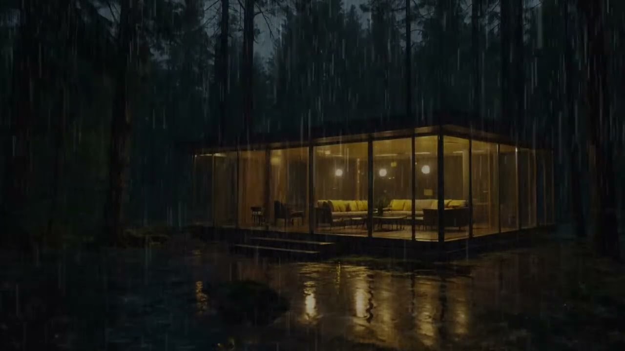 Warm Cabin Bedroom with Rainfall | Calming Ambience for Deep Rest