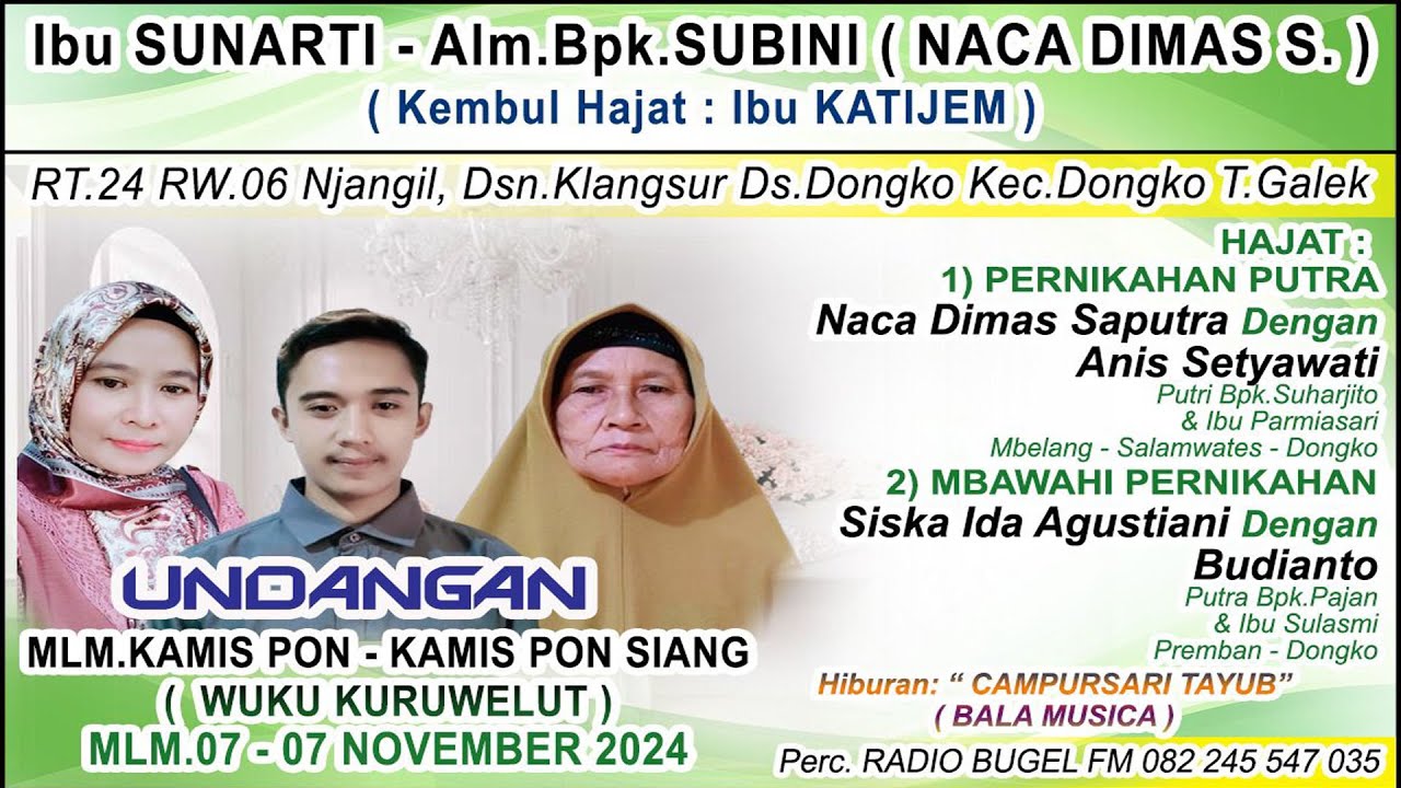 🔴⭕ Live Campursari BALA MUSICA Dirumah Ibu SUNARTI/ Bpk. SUBINI Alm.  Klangsur Dongko Trenggalek