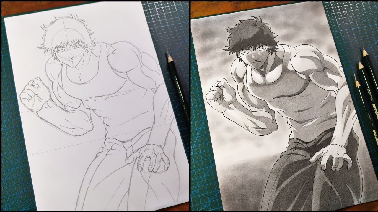 Cara Menggambar Baki Hanma - Baki | Tutorial Step by Step