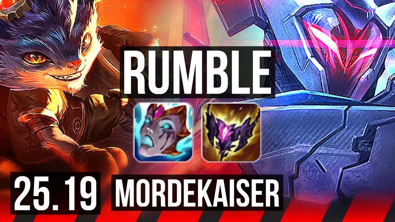 RUMBLE vs MORDEKAISER (TOP) | 6 solo kills, 9/3/9, Dominating | KR Diamond | 25.19
