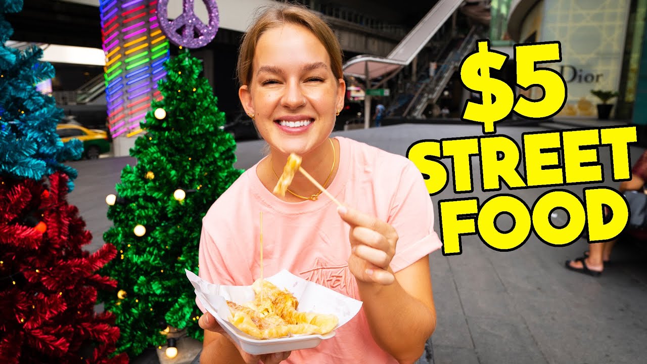 $5 Thai STREET FOOD Challenge in Bangkok 🇹🇭