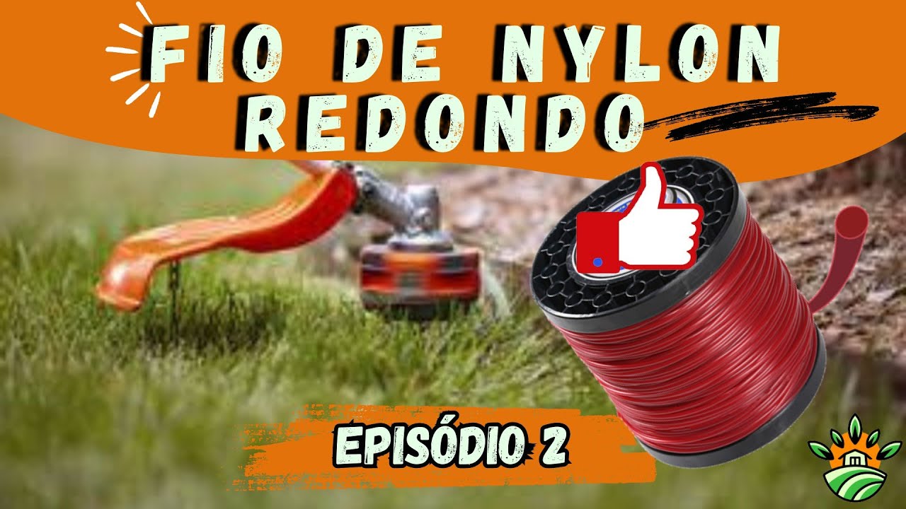Roçadeira, testando fio de NYLON REDONDO para acabamento em gramado.