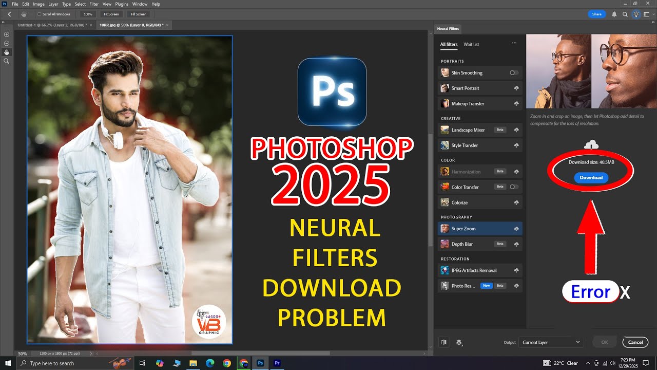 How to Fix Neural Filters Download Problem in Photoshop 2025 | (100% Working)