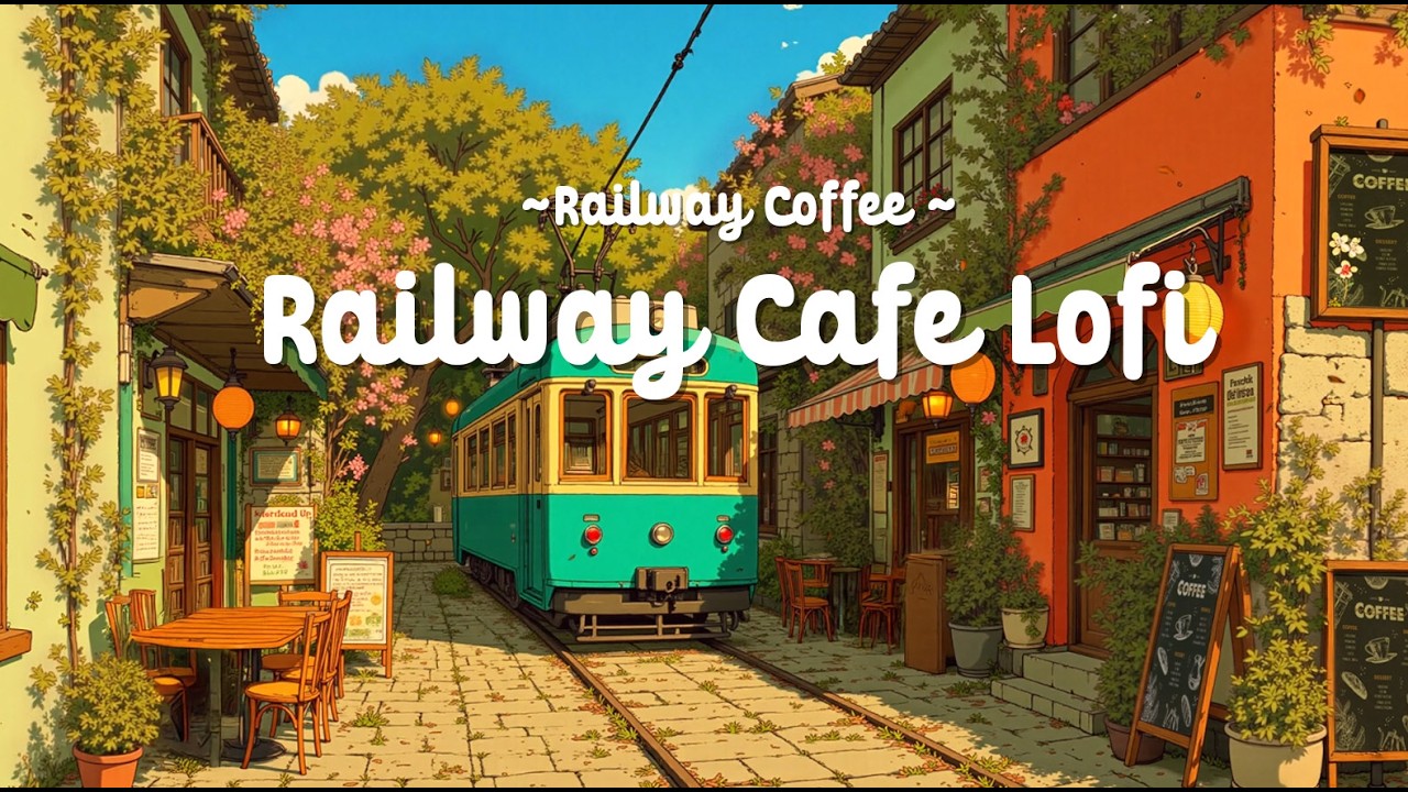 Spring Tram Café Street☕Railway Coffee ~ Cozy Lofi Jazz for Study, Focus, Relax