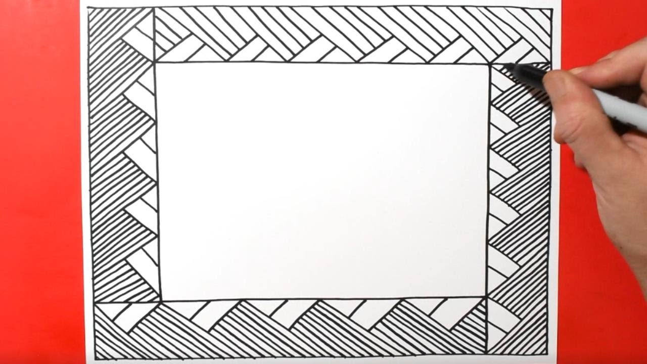 Zentangle Border Pattern Ideas For Beginners | Satisfying & Relaxing Zendoodle Drawing