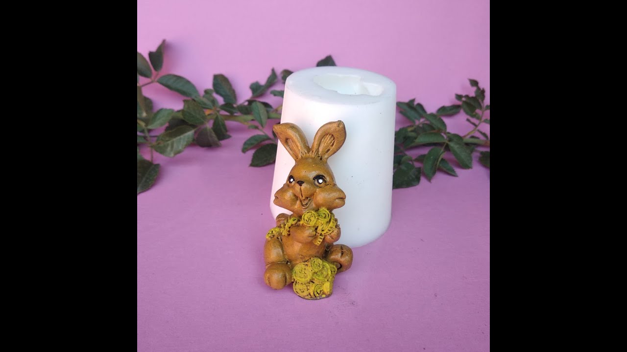 Силиконовый молд 3D Chocolove Заяц с монетами 4
