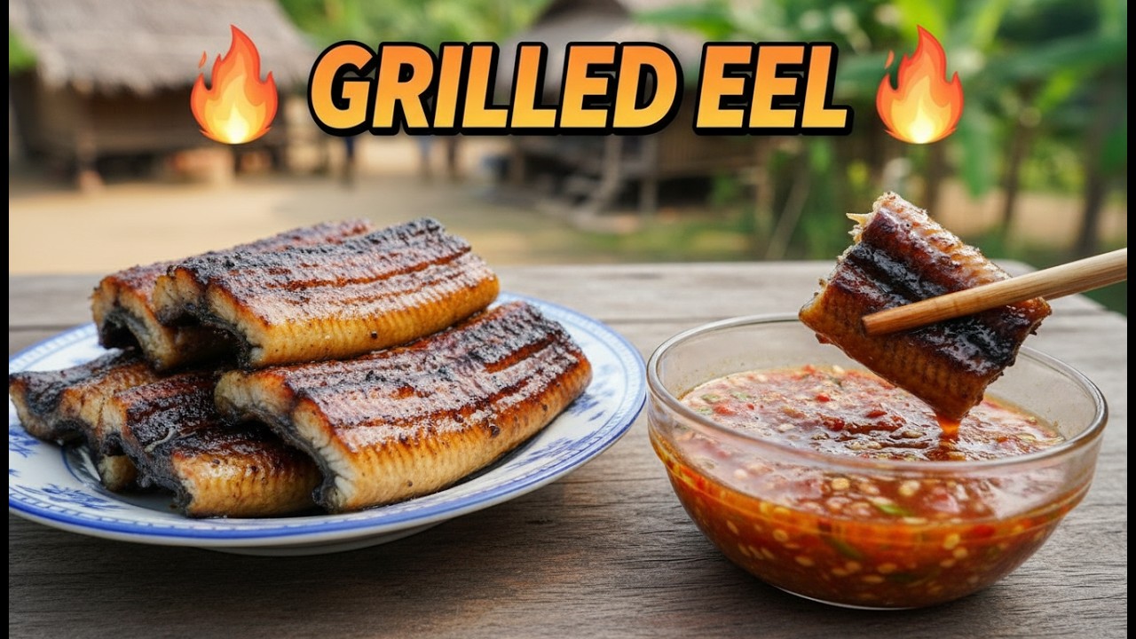Amazing Grilled Eel Recipe | Traditional Village Outdoor Cooking
