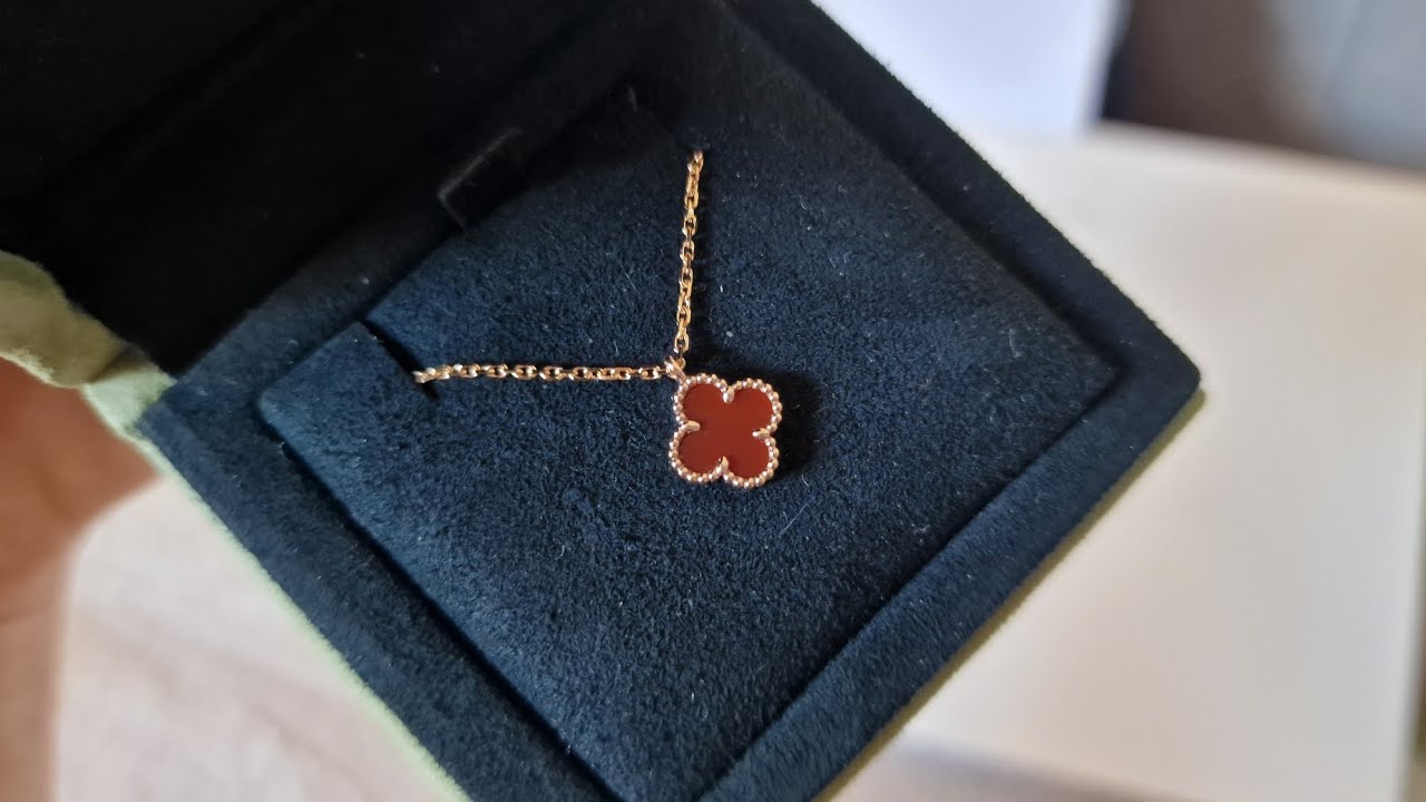 VCA Van Cleef and Arpels Sweet Alhambra necklace with carnelian
