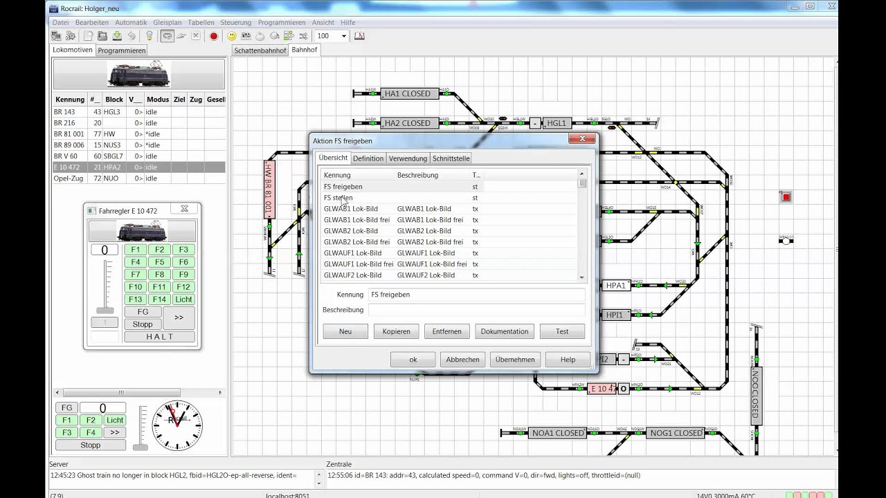 Rocrail - Kombinierter Betrieb (Automatik und manuell)