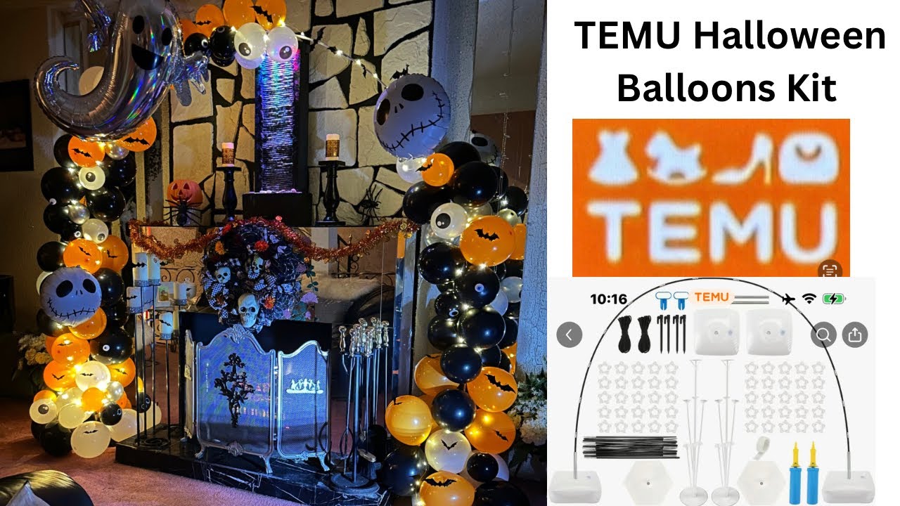 HOW TO TEMU HALLOWEEN BALLOONS ARCH KIT #halloween#temu#balloonsdecorations