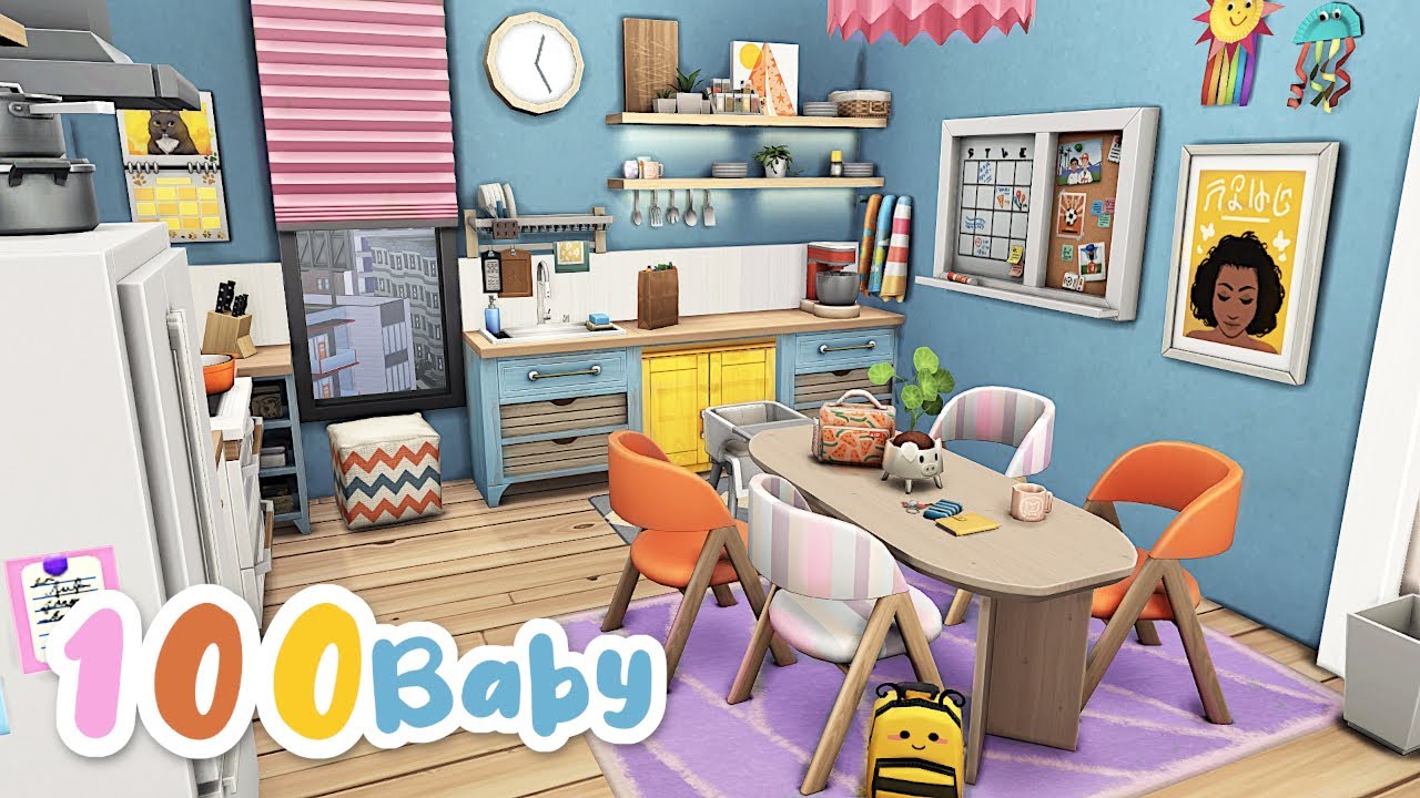 100 Baby Challenge Apartment 👩‍👧‍👦 | The Sims 4 - Speed Build (NO CC)