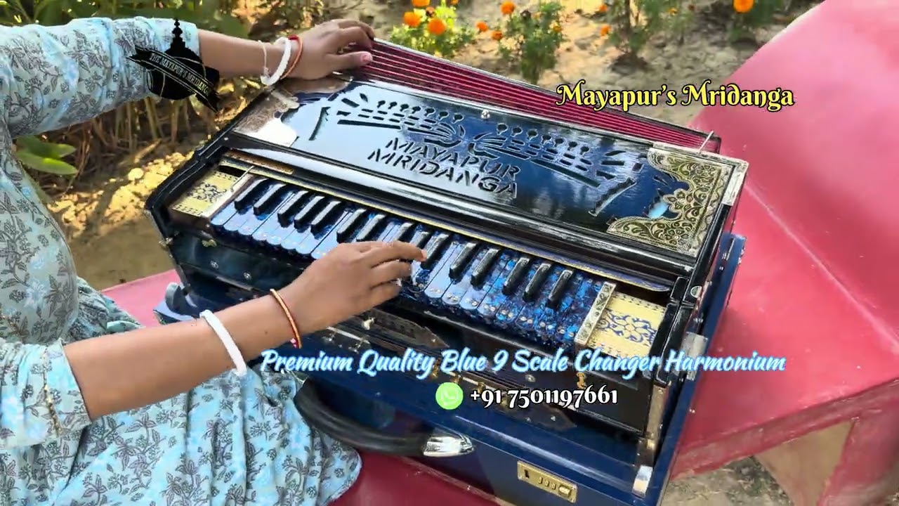 🎶 Premium Quality Blue 9 scale changer Harmonium📦 Shipping to USA 🇺🇸✈️📞Order now: +91 75011 97661
